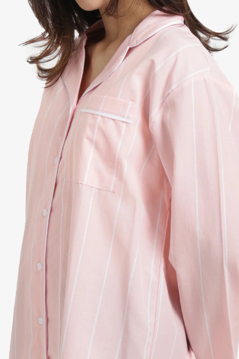 Carina Cozy Cotton Striped Nightgown - Image 3